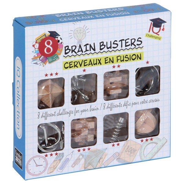 Dřevěné a kovové hlavolamy 8 ks - Brain Busters Puzzle Collection (8er Set)
