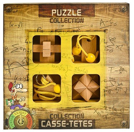 Dřevěné hlavolamy 4 ks - puzzles collection Expert