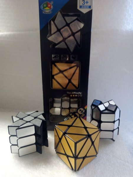 Rubikova kostka - Cube Special 3 kusy zlatá, stříbrná